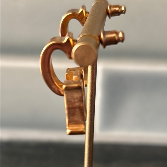 Carolina Herrera Gold tone CH Earrings - Picture 7 of 11